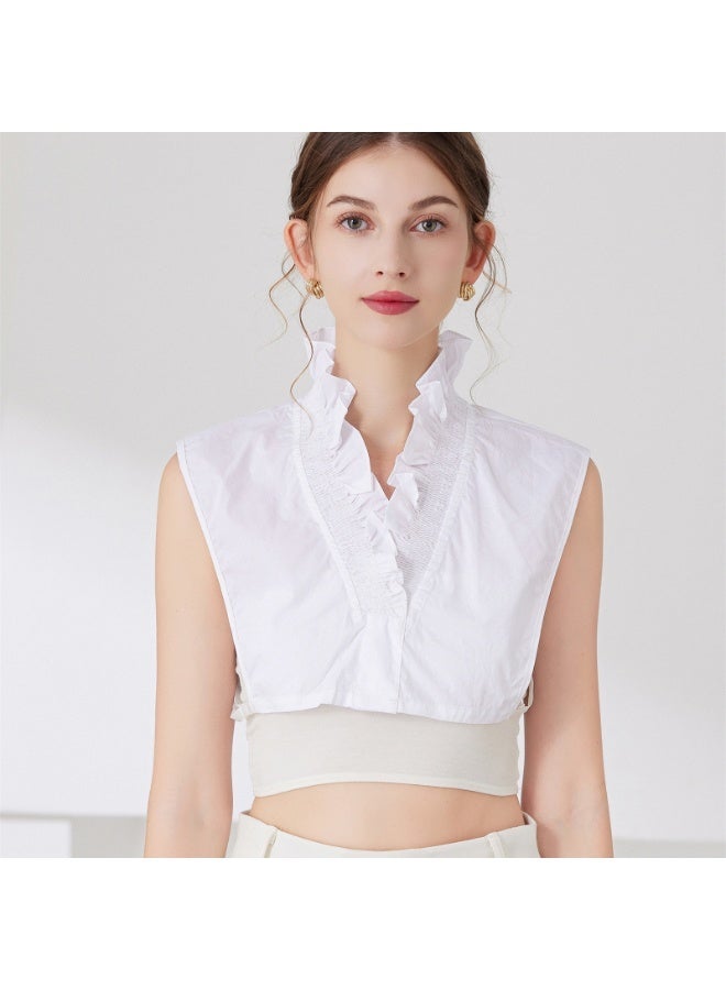 False Collar Detachable Elegant Half Shirt Blouse False Collar Elegant Ruffle Stand Type for Women - Image 4